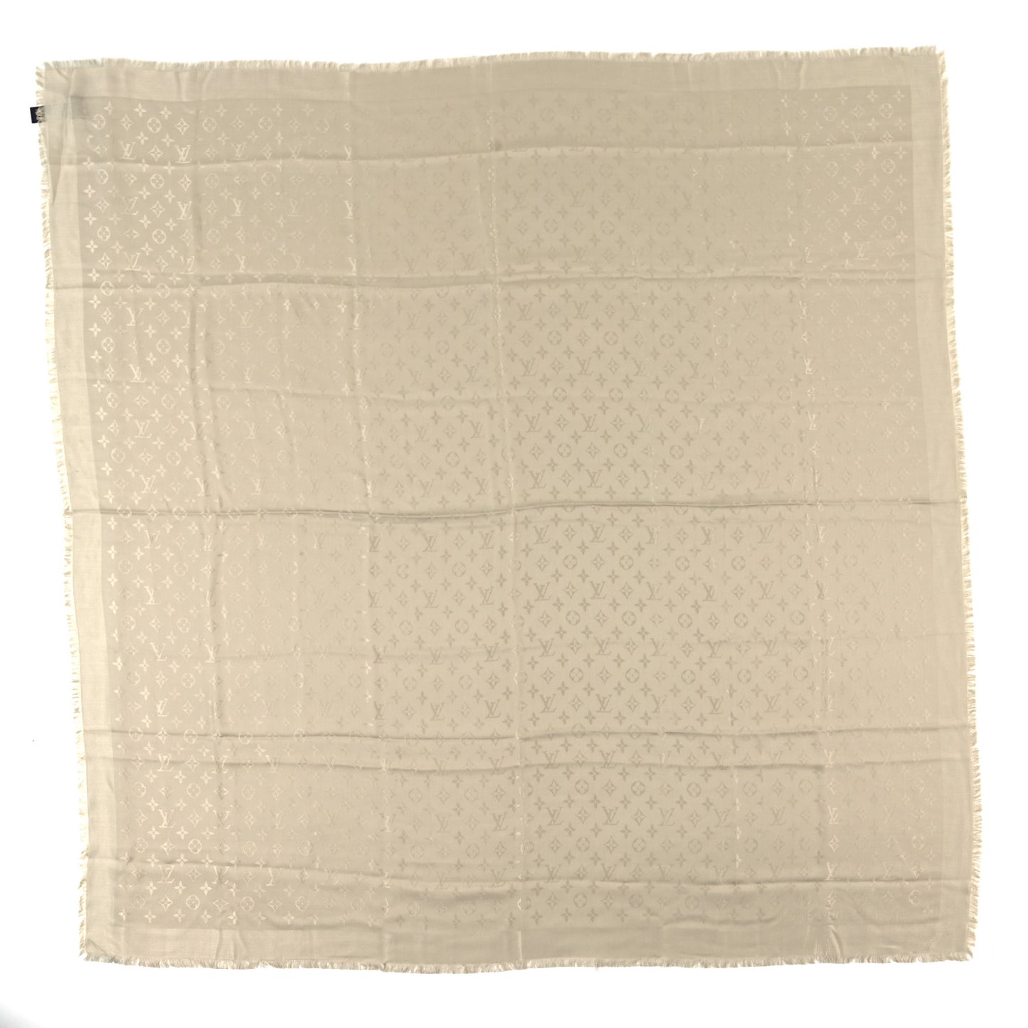 Silk Wool Monogram Shawl Sauge