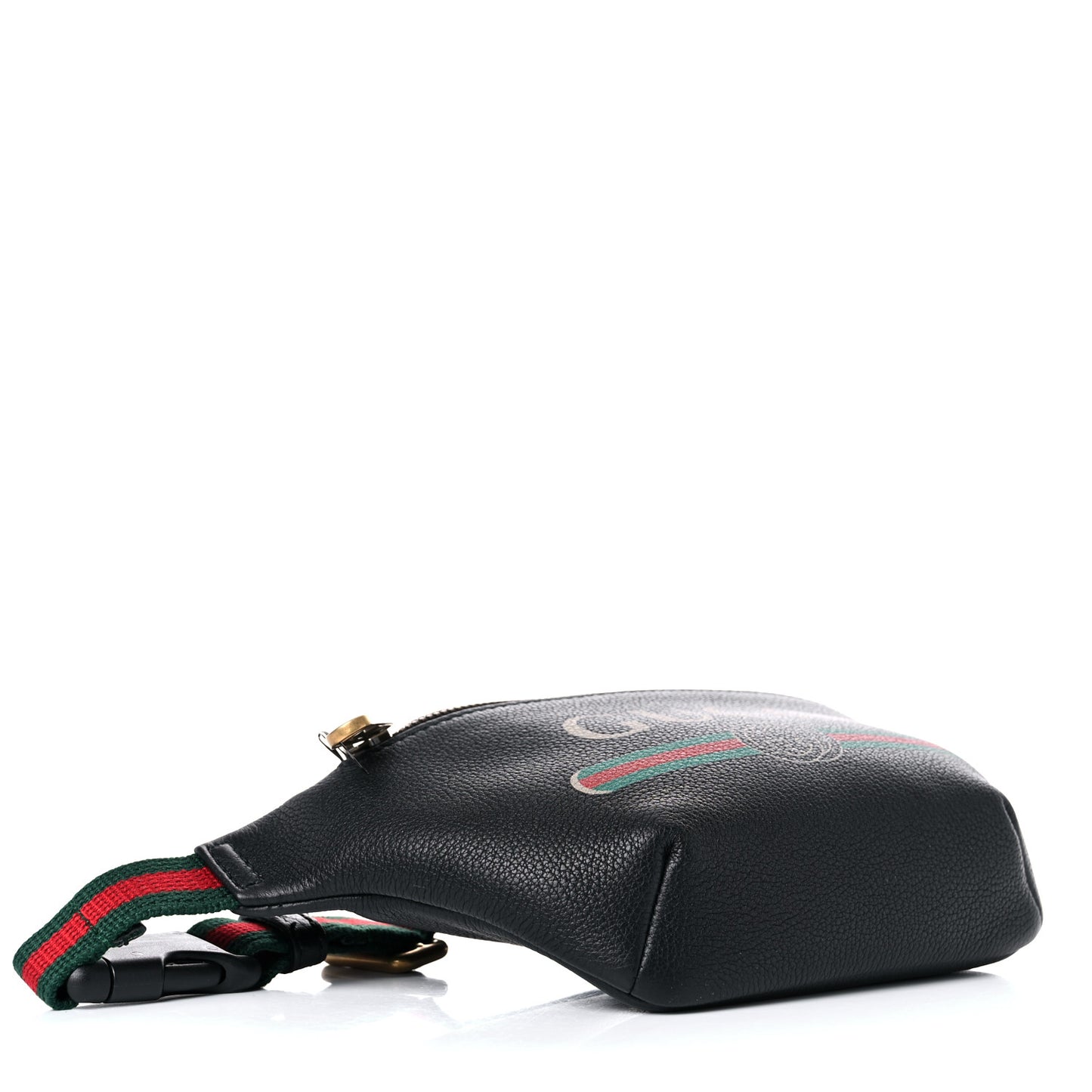 Grained Calfskin Small Logo Belt Bag Black