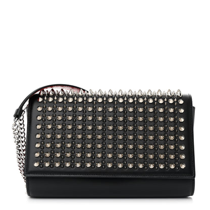 Christian Louboutin Calfskin Paris Spikes Paloma Clutch Black 1 of 12
