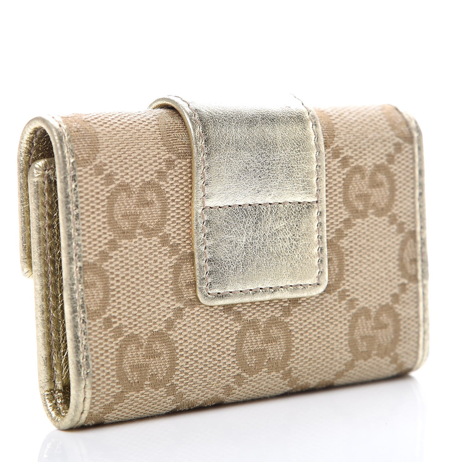 Gucci Monogram D Ring 6 Key Holder Case Gold 3 of 6