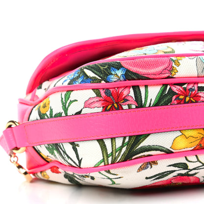 Gucci Canvas Flora Floral Shoulder Bag White Fuchsia Fluo 8 of 10