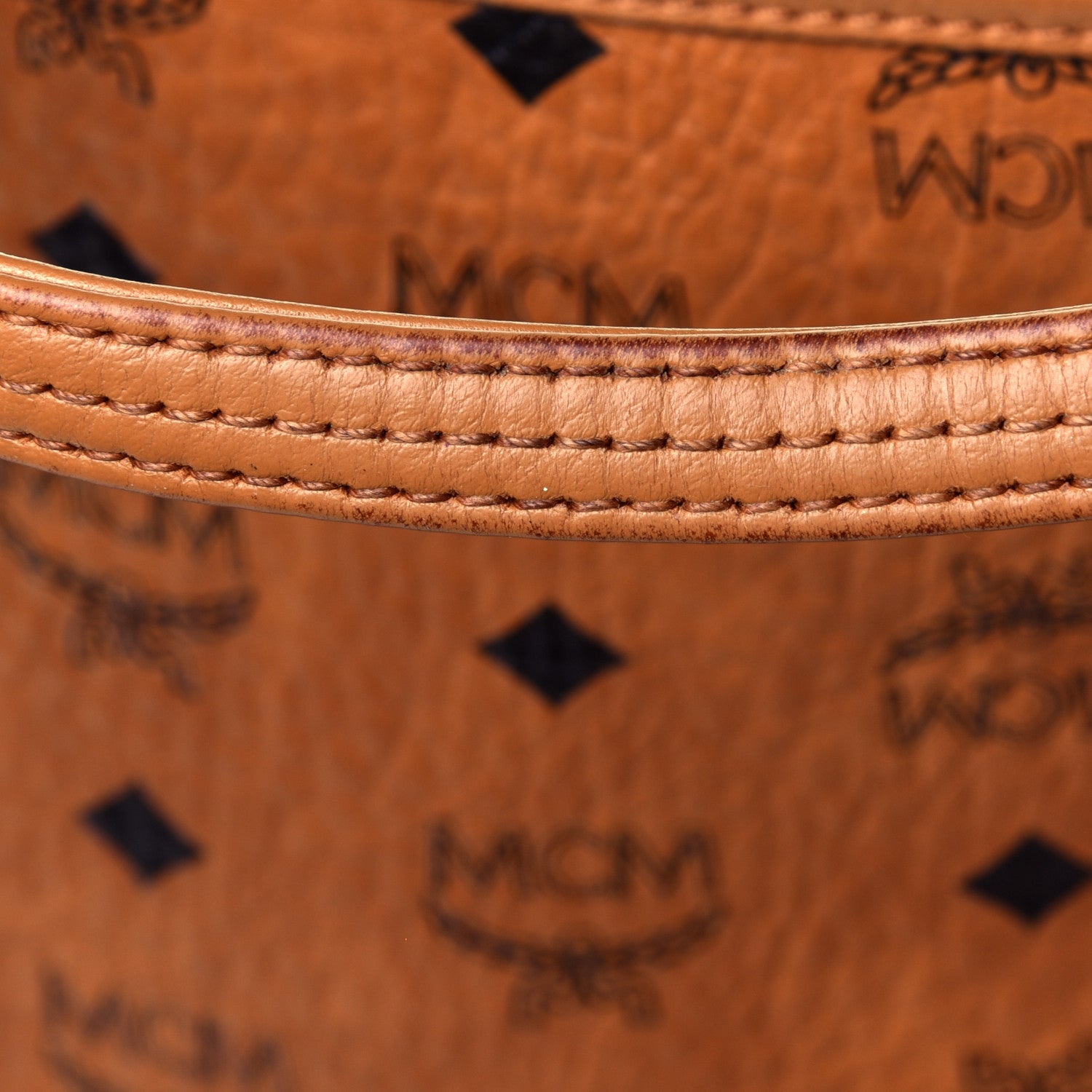 MCM Visetos Large Liz Reversible Shopper Tote Cognac 8 of 9