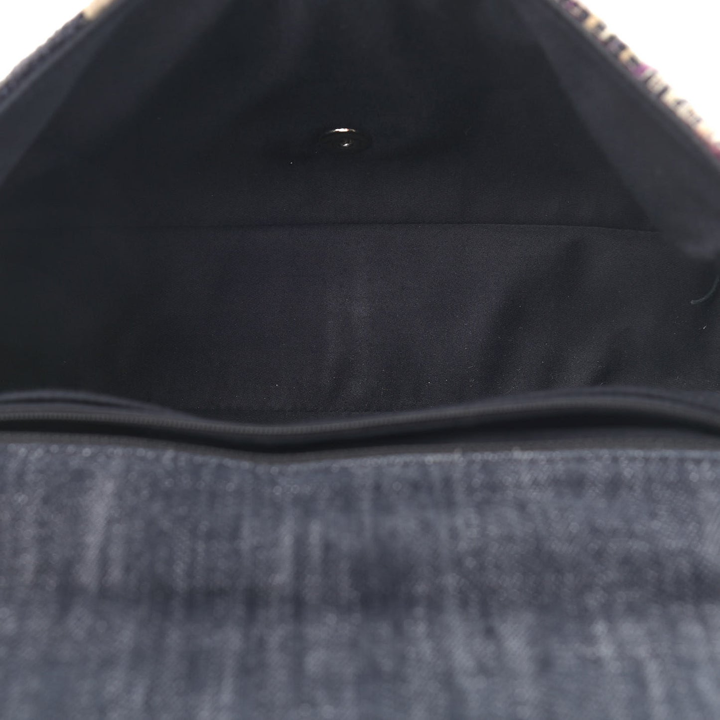 Denim Tweed Patchwork Jumbo Single Flap Multicolor