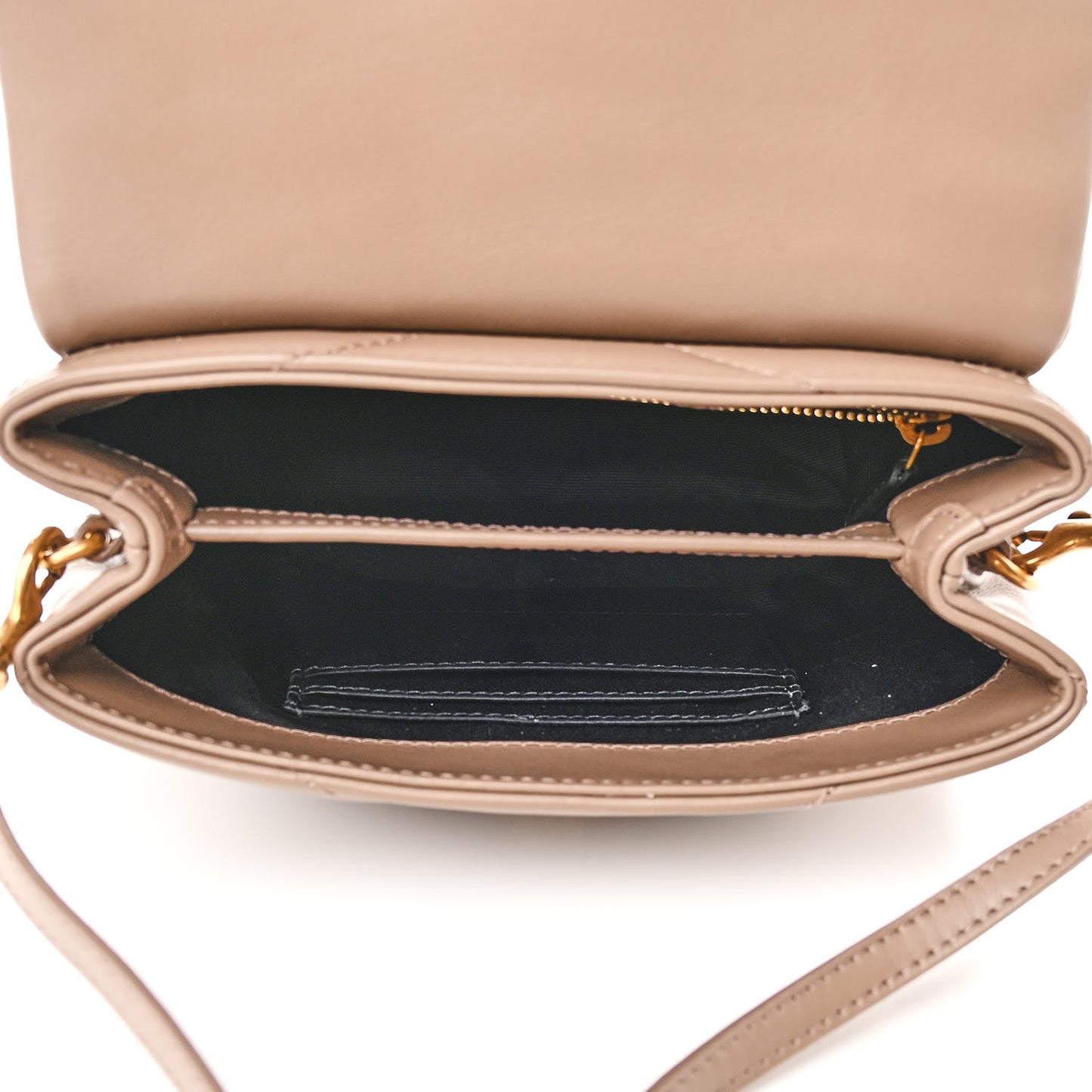 Calfskin Y Quilted Monogram Toy Loulou Crossbody Bag Taupe