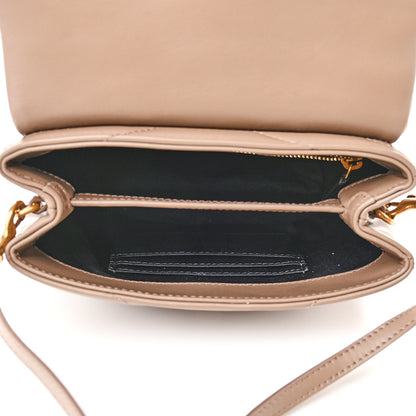 Saint Laurent Calfskin Y Quilted Monogram Toy Loulou Crossbody Bag Taupe 5 of 10