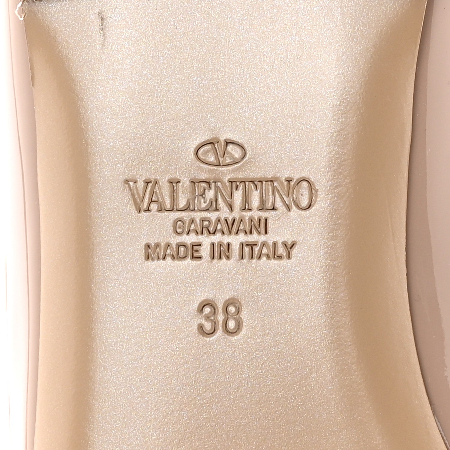 Valentino Garavani Patent Rockstud Ballerina Flats 38 Poudre 6 of 8