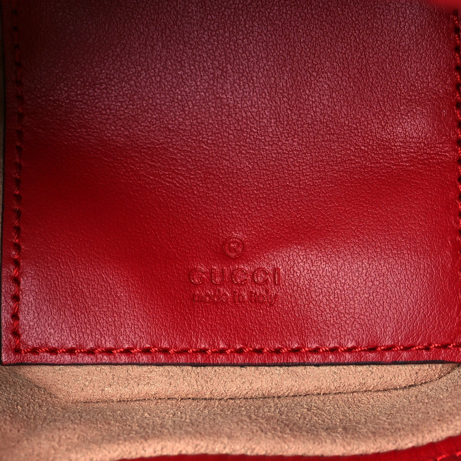 Gucci Calfskin Matelasse Mini GG Marmont 2.0 Bucket Bag Hibiscus Red 6 of 9