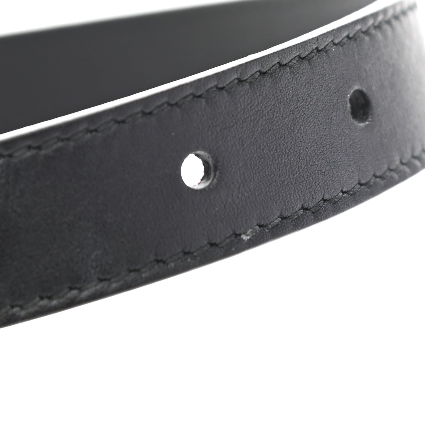 Calfskin Pearl Double G 20mm Belt 75 30 Black Cream