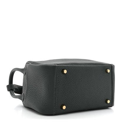 Hermes Taurillon Clemence Mini Lindy 20 Vert Fonce 4 of 11