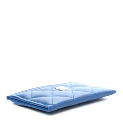 Chanel Lambskin Quilted Card Holder Blue Pink 4 of 9