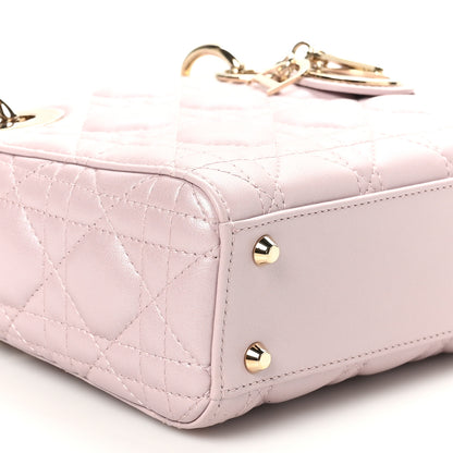 Christian Dior Metallic Lambskin Cannage Mini Lady Dior Lotus 9 of 10