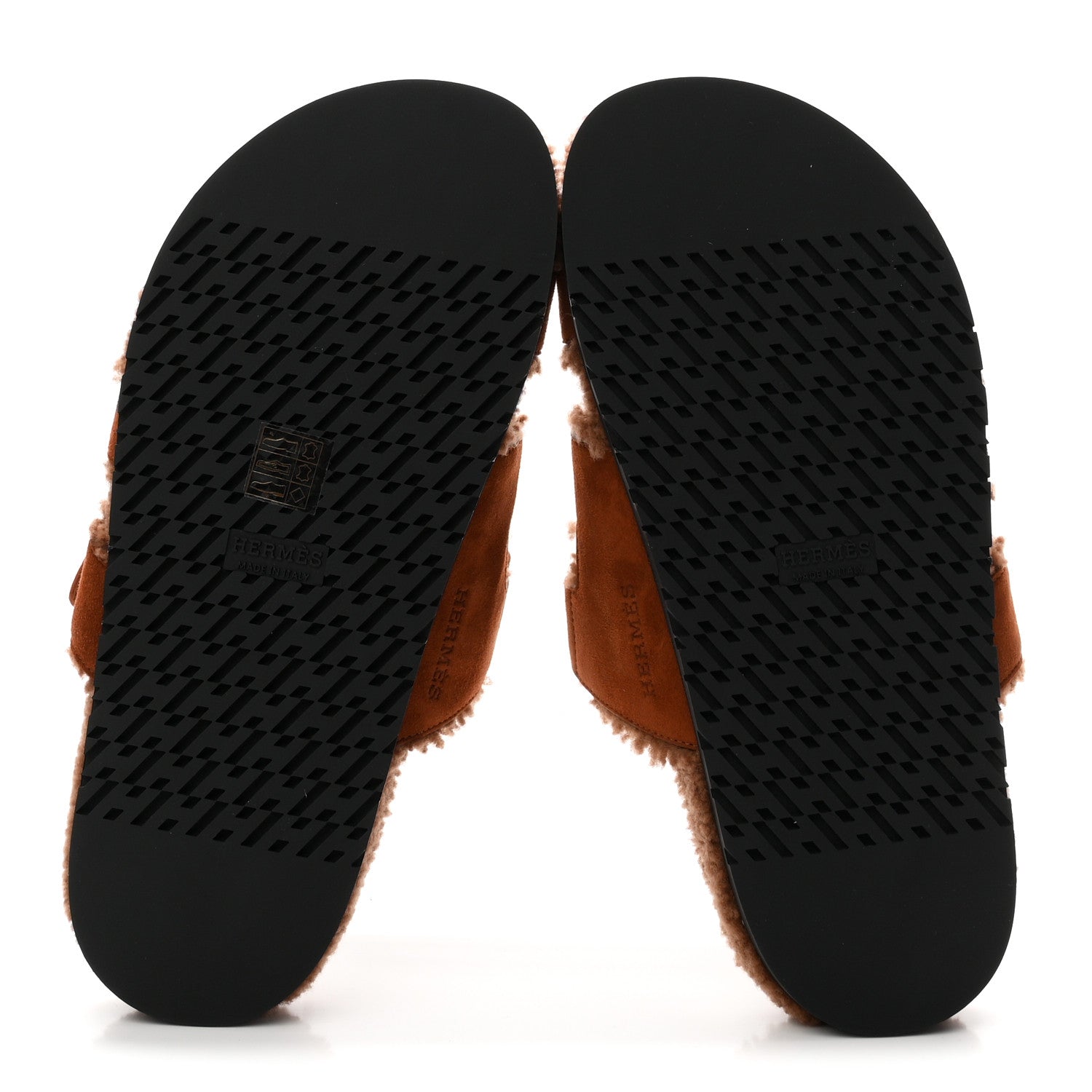 Hermes Suede Goatskin Shearling Womens Chypre Sandals 39 Gold 6 of 8