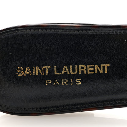 Saint Laurent Patent Calfskin Nu Pied 05 Slide Sandals 40 Tortoise 8 of 8