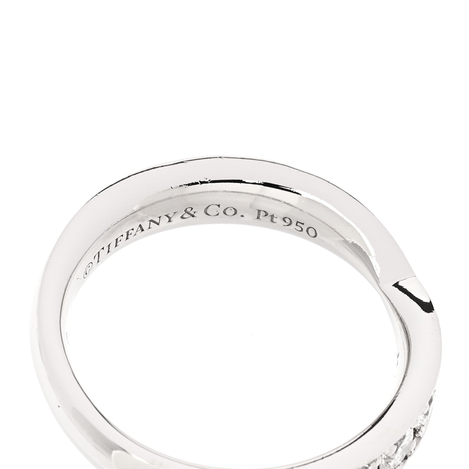 Tiffany Platinum Diamond 4.3mm Harmony Band Ring 54 7 4 of 6