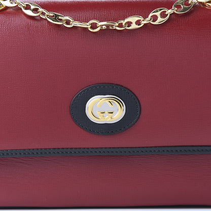 Gucci Azalea Calfskin Bi-Color Small Marina Chain Shoulder Bag New Cherry Red Black 10 of 10