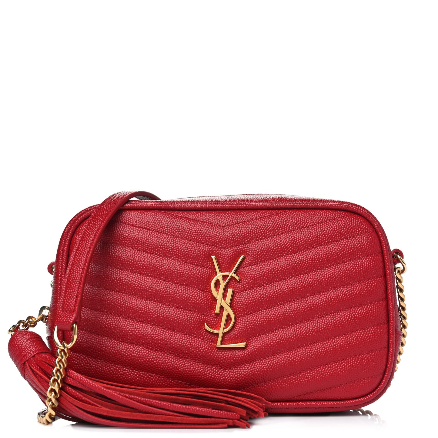 Grain De Poudre Matelasse Monogram Mini Lou Camera Bag Eros Red