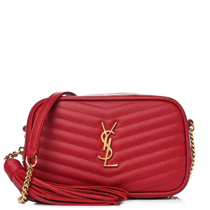 Saint Laurent Grain De Poudre Matelasse Monogram Mini Lou Camera Bag Eros Red 1 of 4