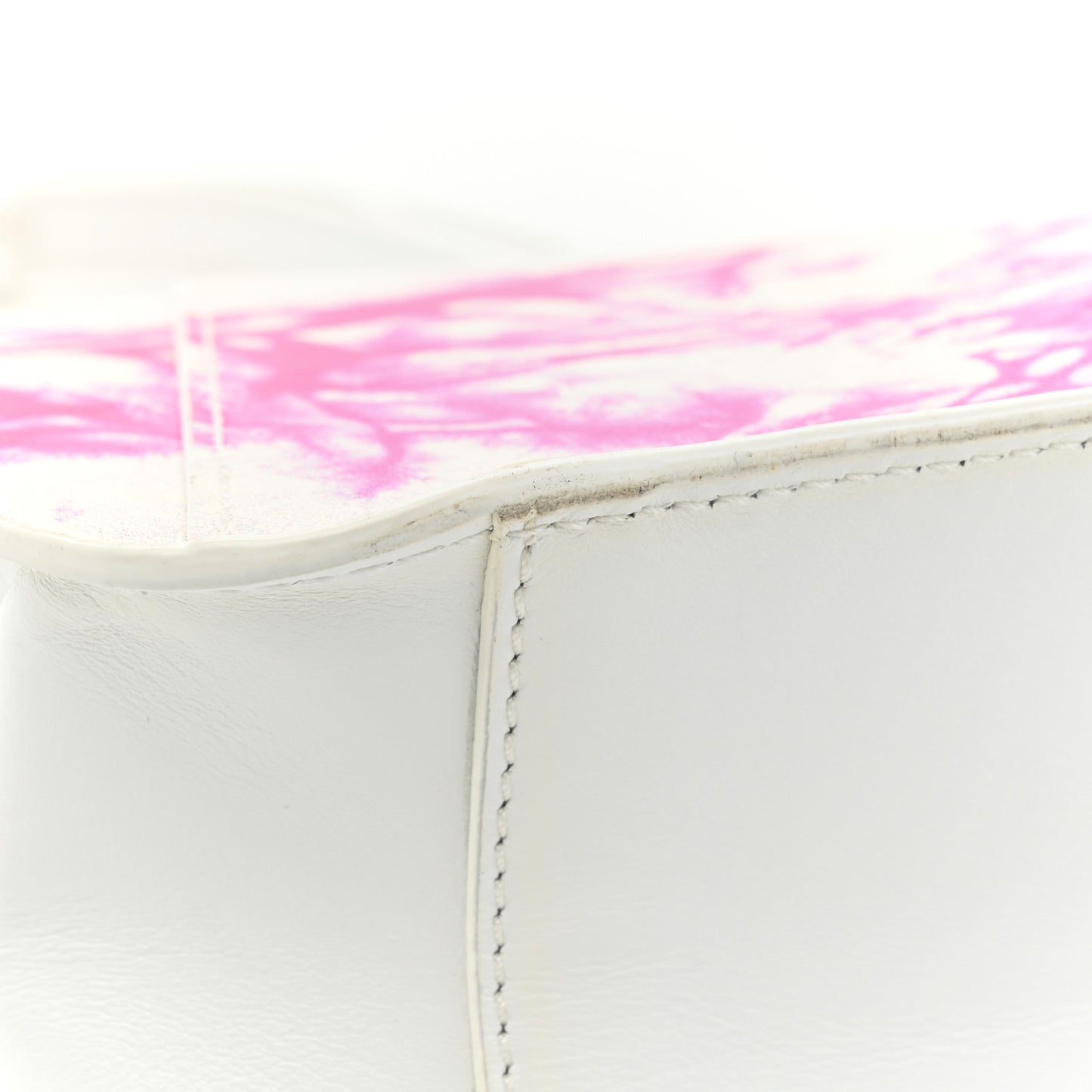 Vitello Barocco Tie Dye Printed Virtus Top Handle Shoulder Bag Pink White