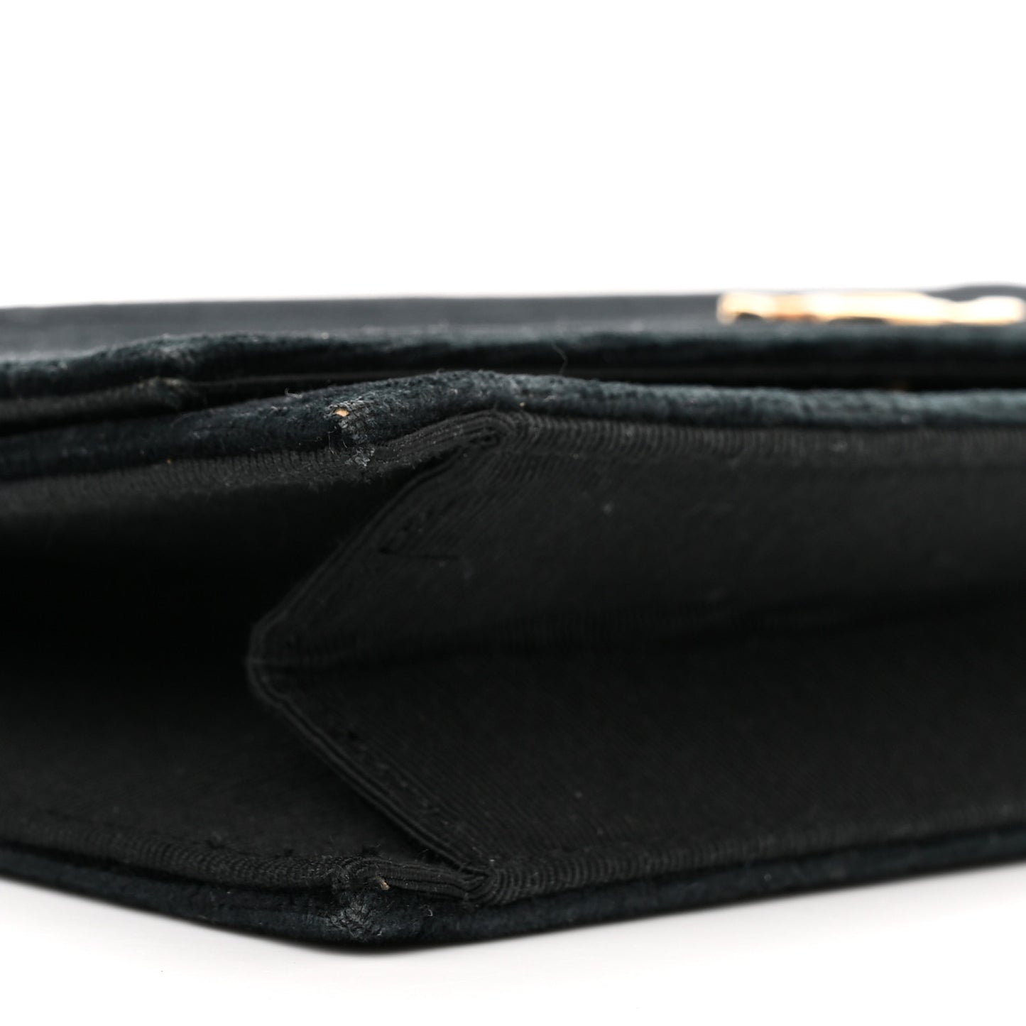 Velvet Vertical Horizontal Quilt Single Flap Black