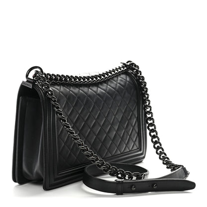 Chanel Calfskin Quilted New Medium Boy Flap So Black 3 of 11