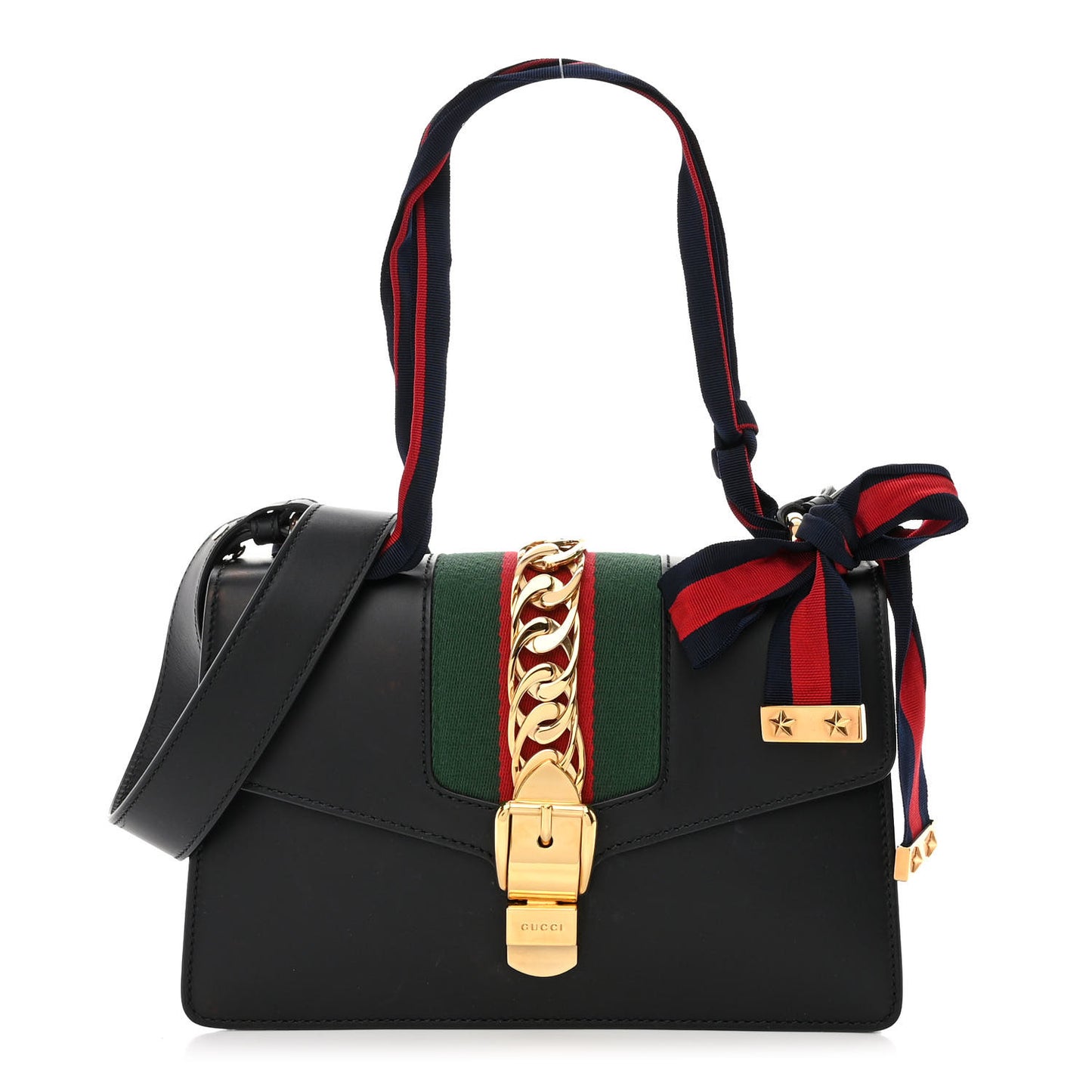 Calfskin Small Sylvie Shoulder Bag Black