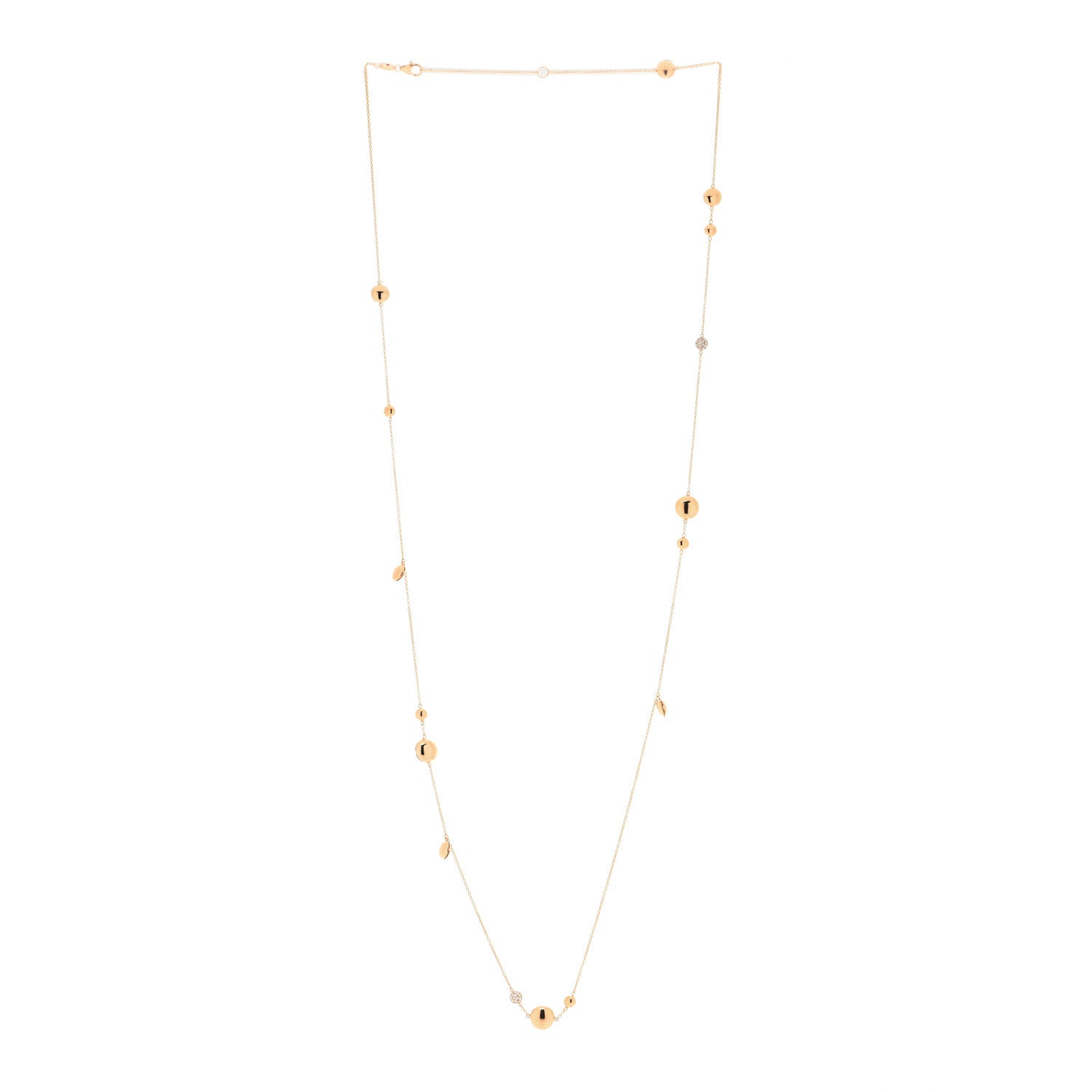 Roberto Coin 18K Rose Gold Diamond Disc Station Necklace 2 of 3