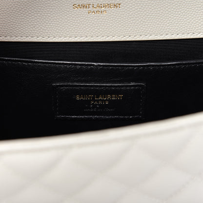Saint Laurent Grain De Poudre Textured Mixed Matelasse Medium Triquilt Monogram Satchel Porcellana 8 of 8