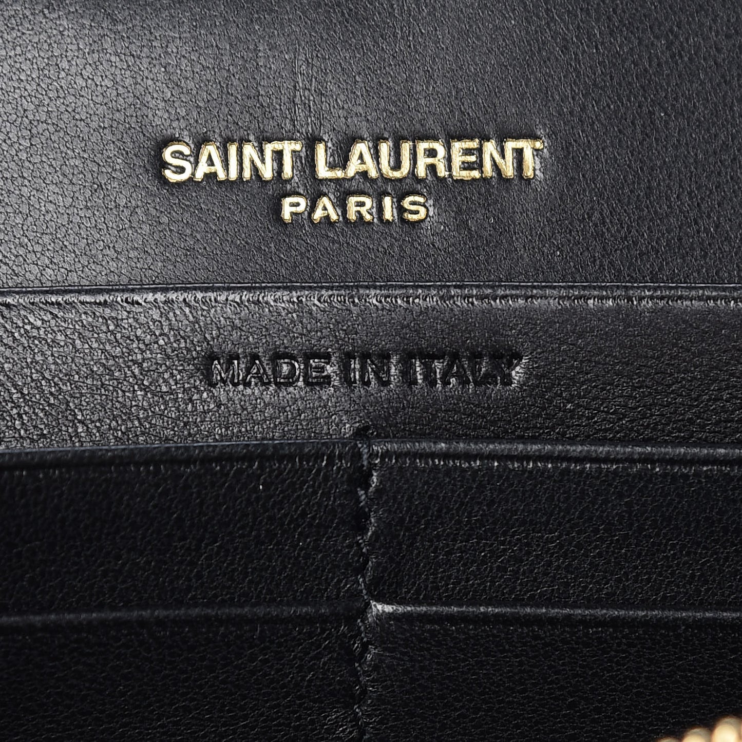 Lambskin Matelasse Monogram Vicky Chain Wallet Black