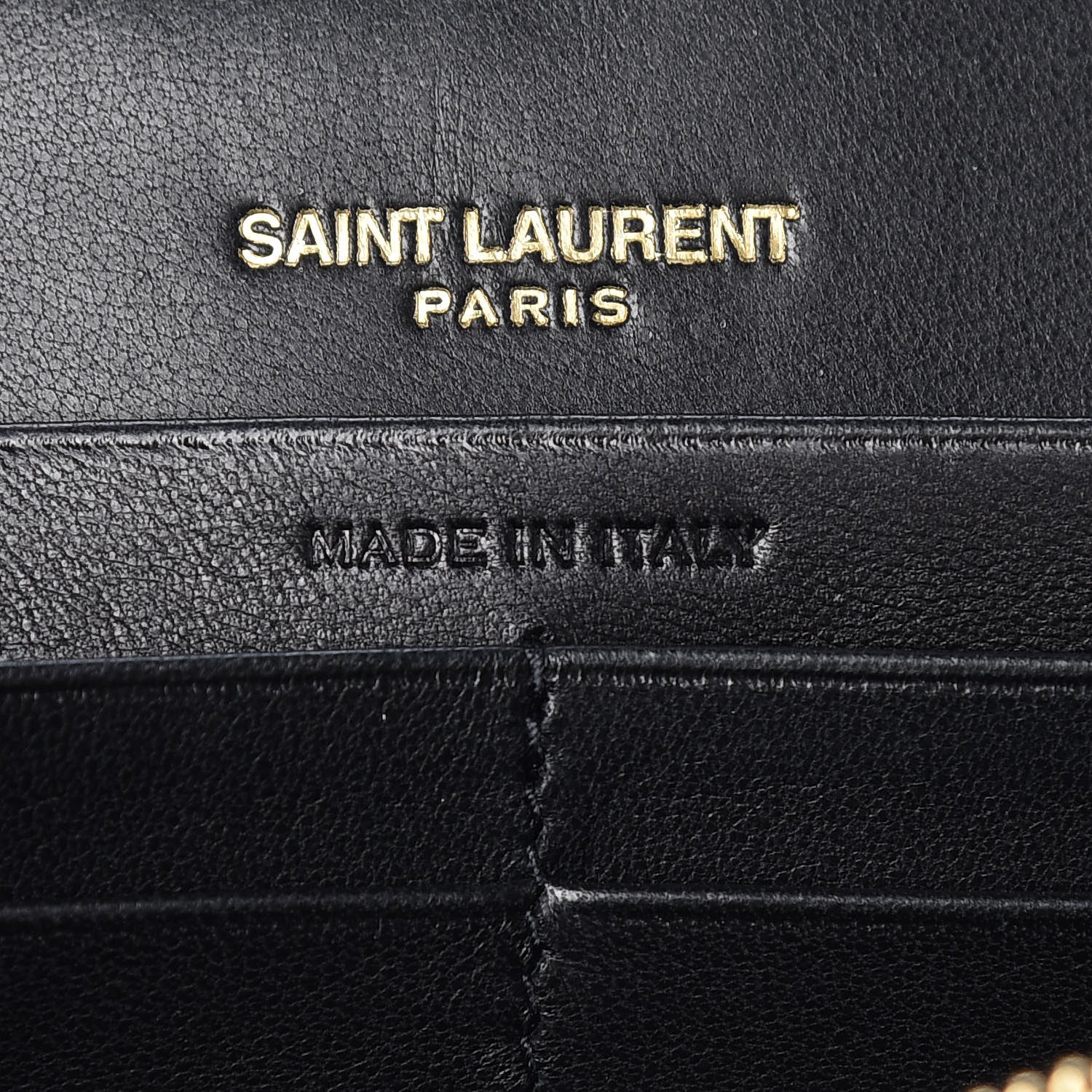 Saint Laurent Lambskin Matelasse Monogram Vicky Chain Wallet Black 7 of 10