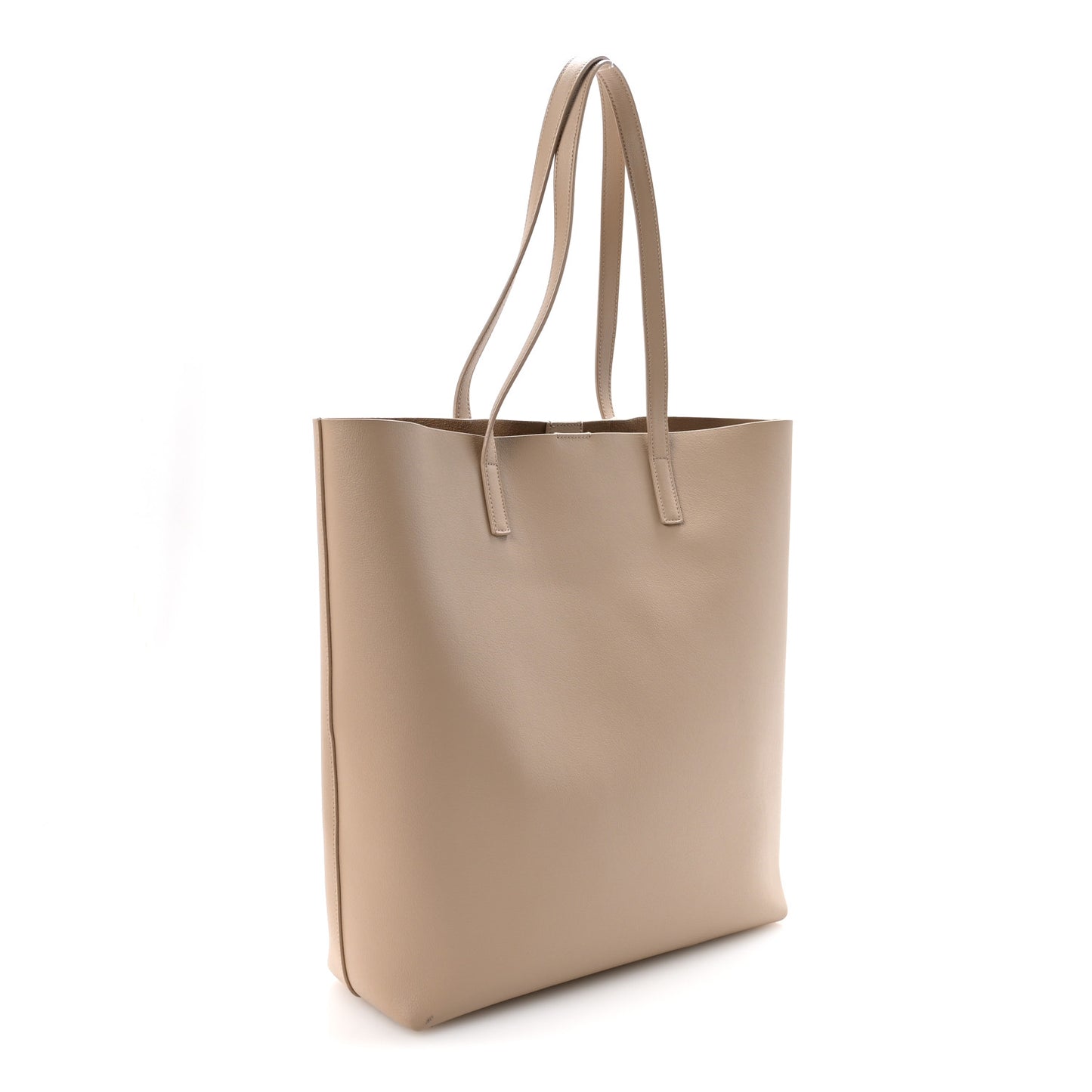 Calfskin North-South Shopping Tote Dark Beige