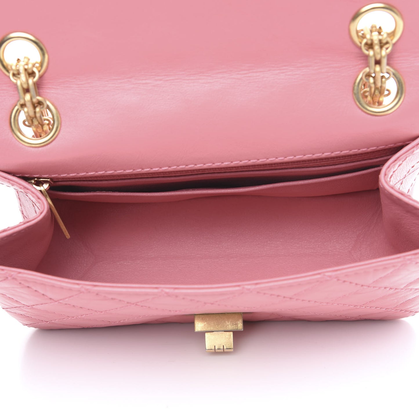 Aged Calfskin Quilted 2.55 Reissue Mini Flap Pink