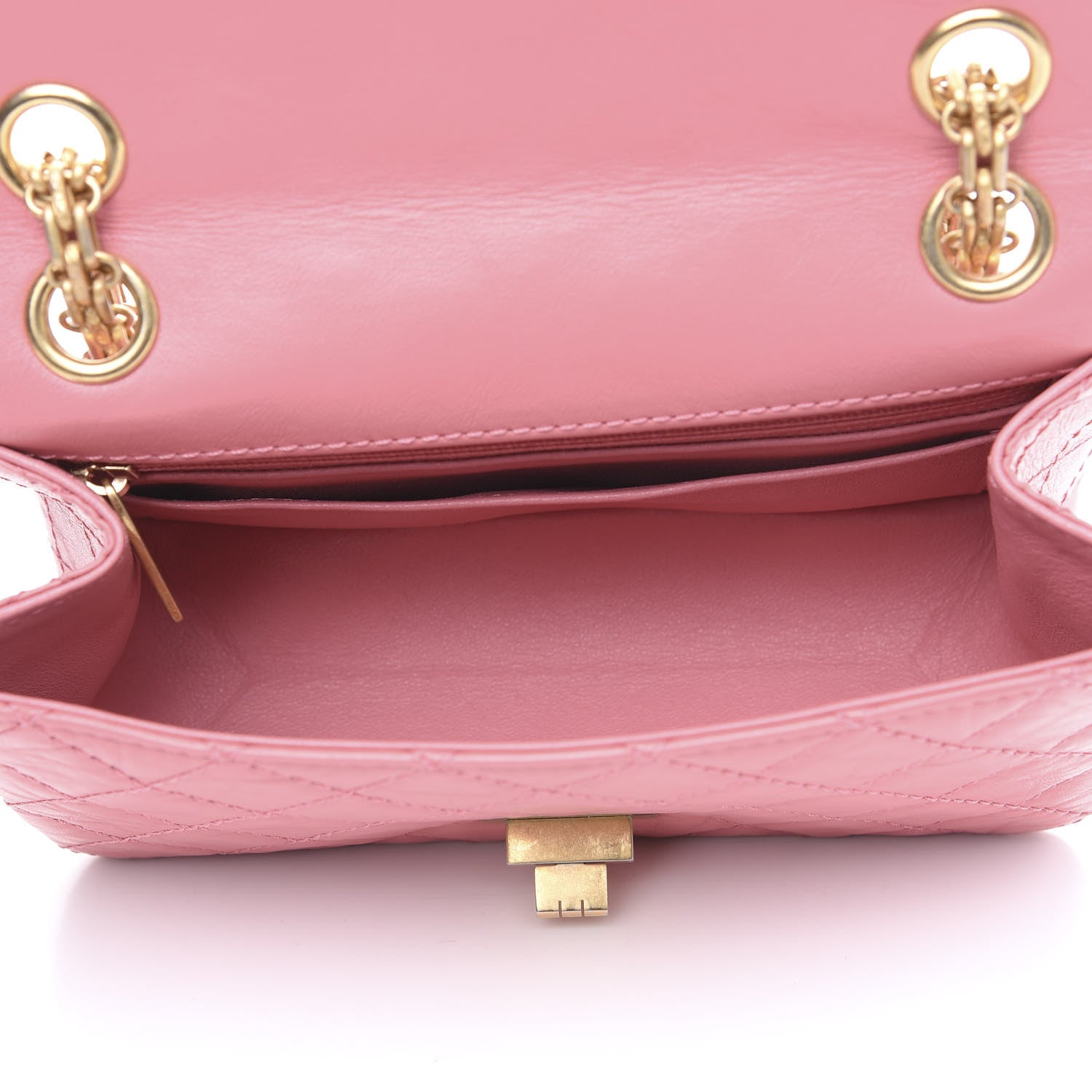 Chanel Aged Calfskin Quilted 2.55 Reissue Mini Flap Pink 4 of 10