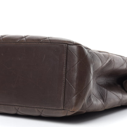 Chanel Lambskin Quilted Shopping Tote Dark Brown 7 of 15