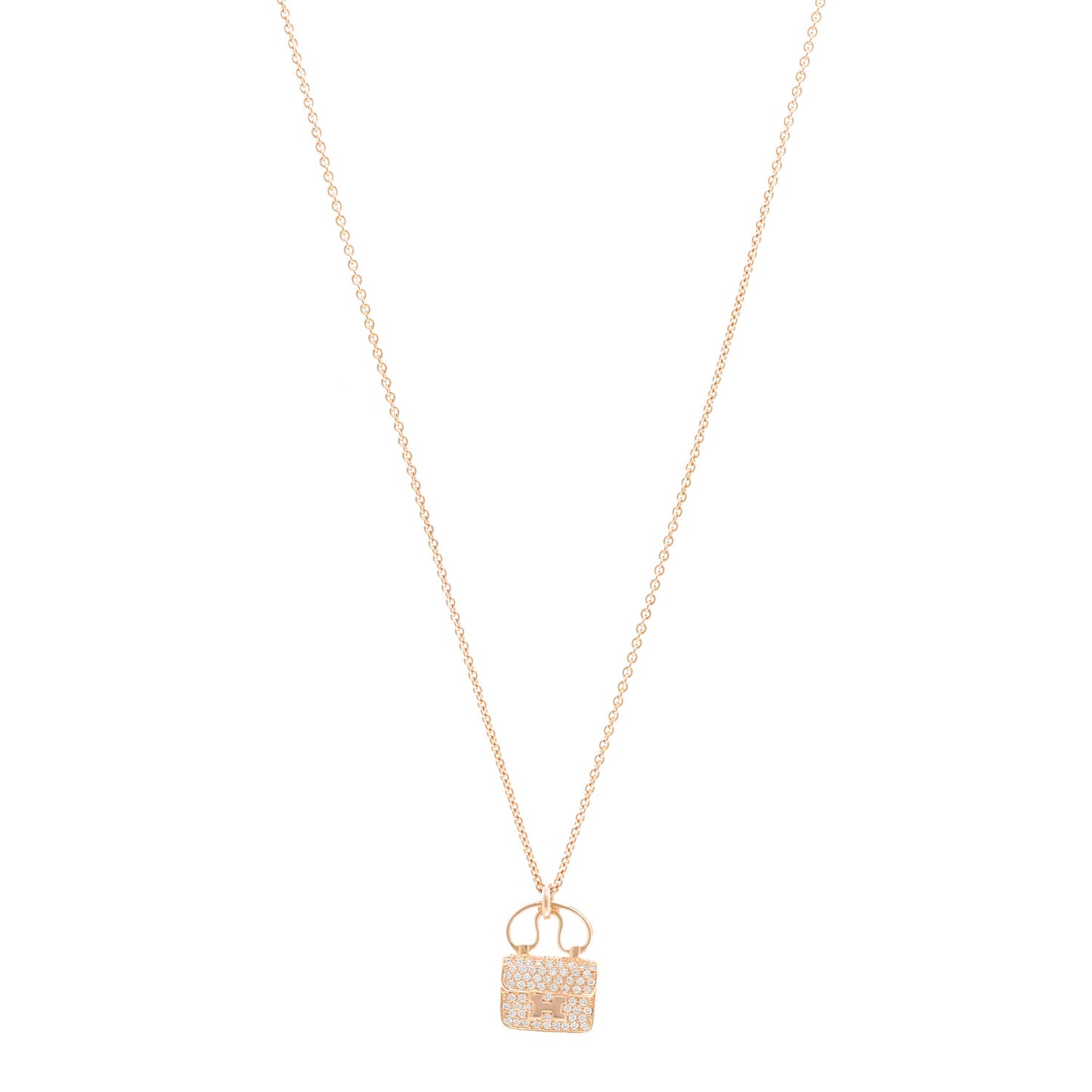 18K Rose Gold Diamond Constance Amulette Pendant Necklace