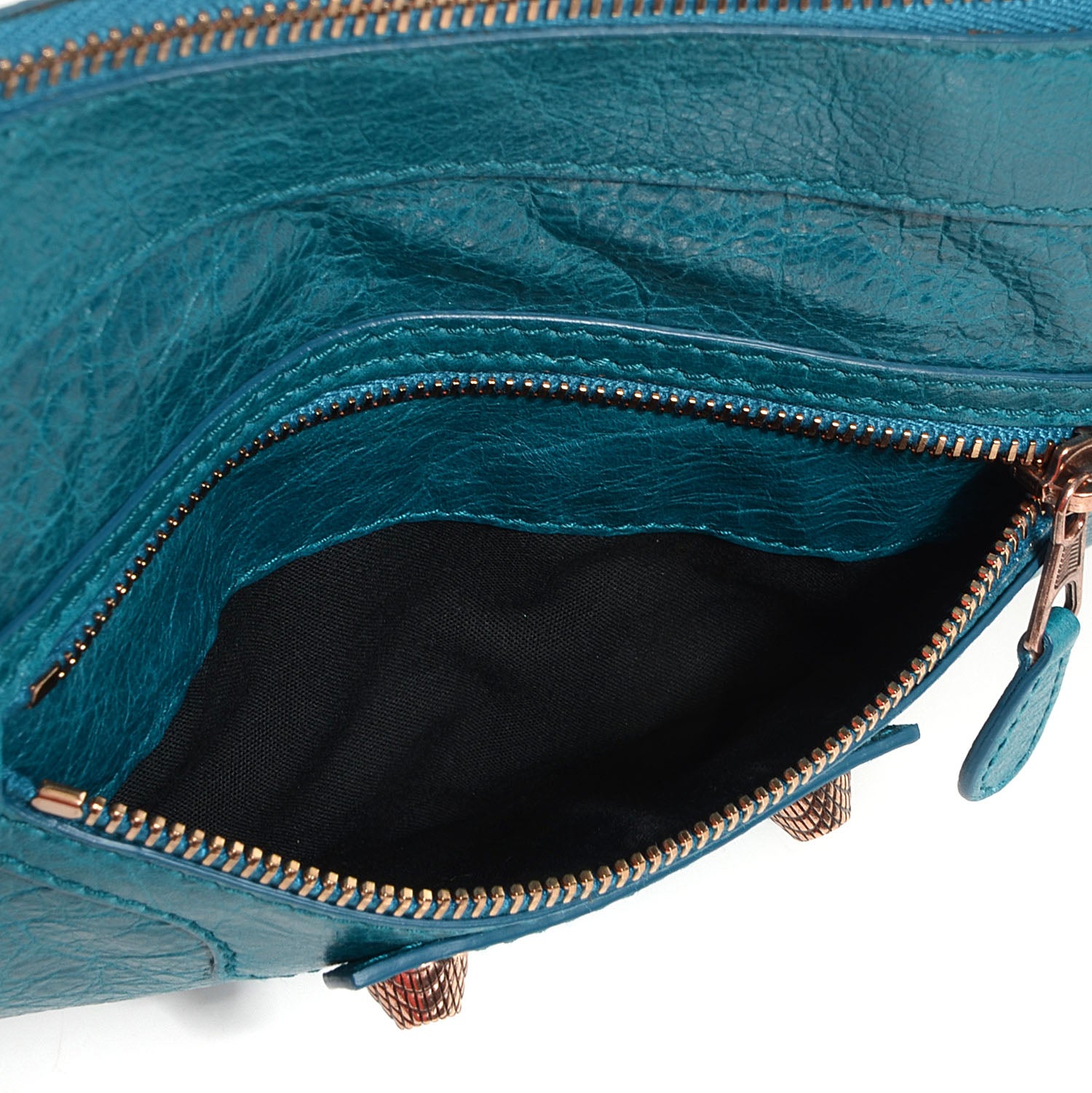 Balenciaga Agneau Giant 12 Rose Gold Hardware Flat Handle Clutch Lagon 10 of 11