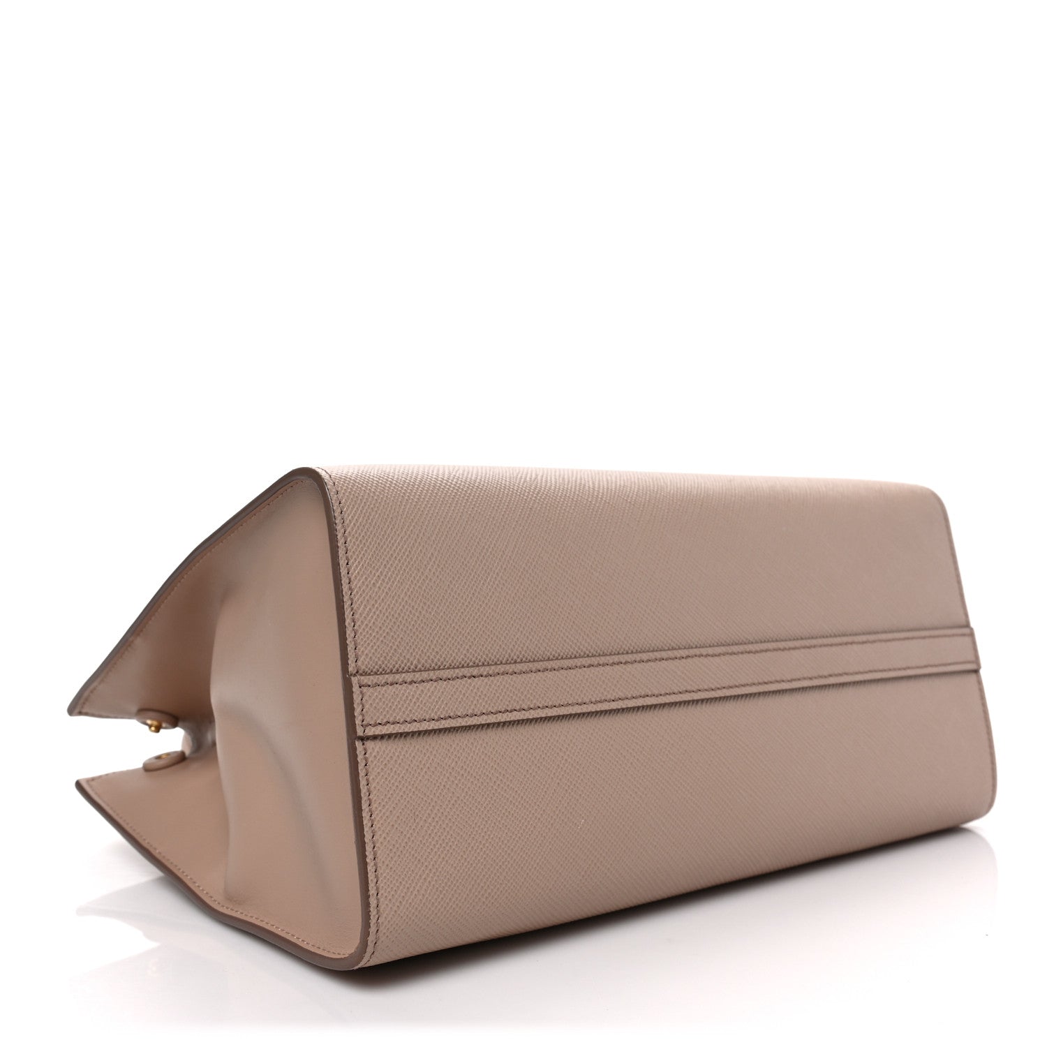 Prada Saffiano Cuir Calfskin Medium Monochrome Top Handle Tote Cipria 4 of 8