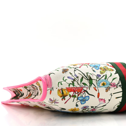 Gucci Canvas Flora Large Rajah Chain Tote White Multicolor Fuxia Fluo 10 of 11
