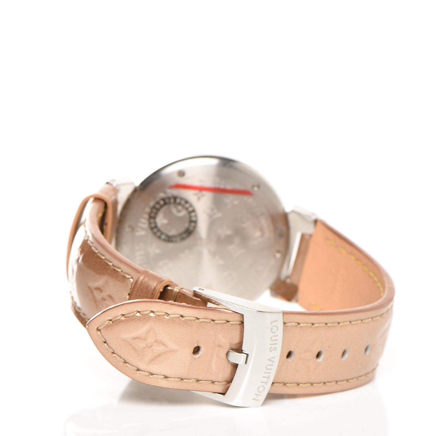 Louis Vuitton Stainless Steel Vernis Diamond 34mm Tambour Bijou Quartz Watch Beige 3 of 11