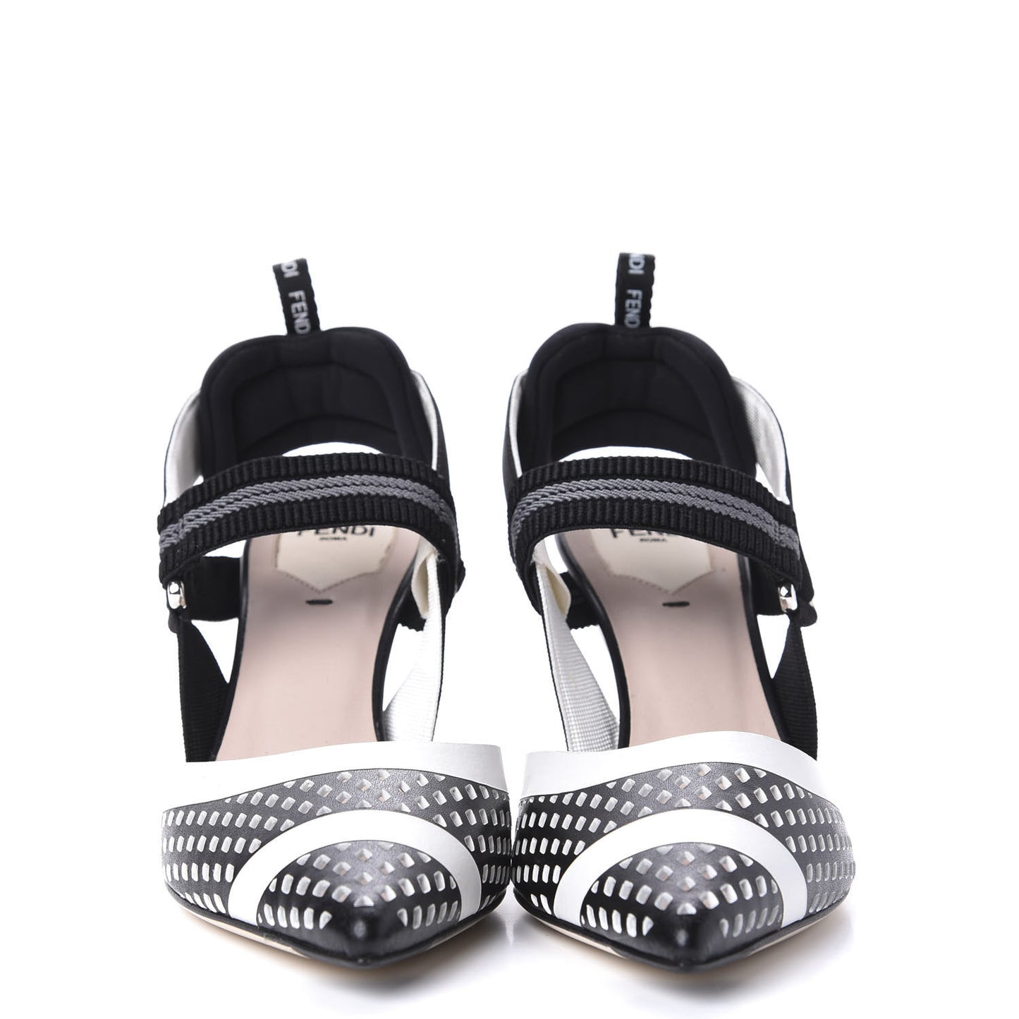 Calfskin Perforated Colibri 85mm Slingback Pumps 36.5 Black