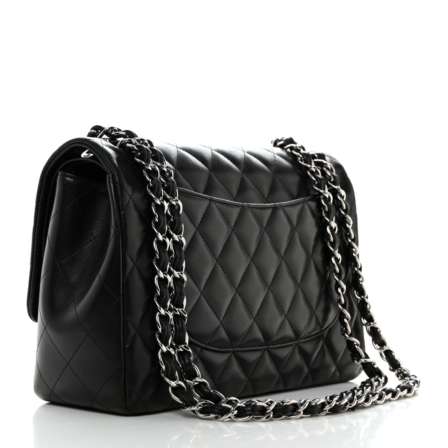 Chanel Lambskin Quilted Jumbo Double Flap Black 2 of 9