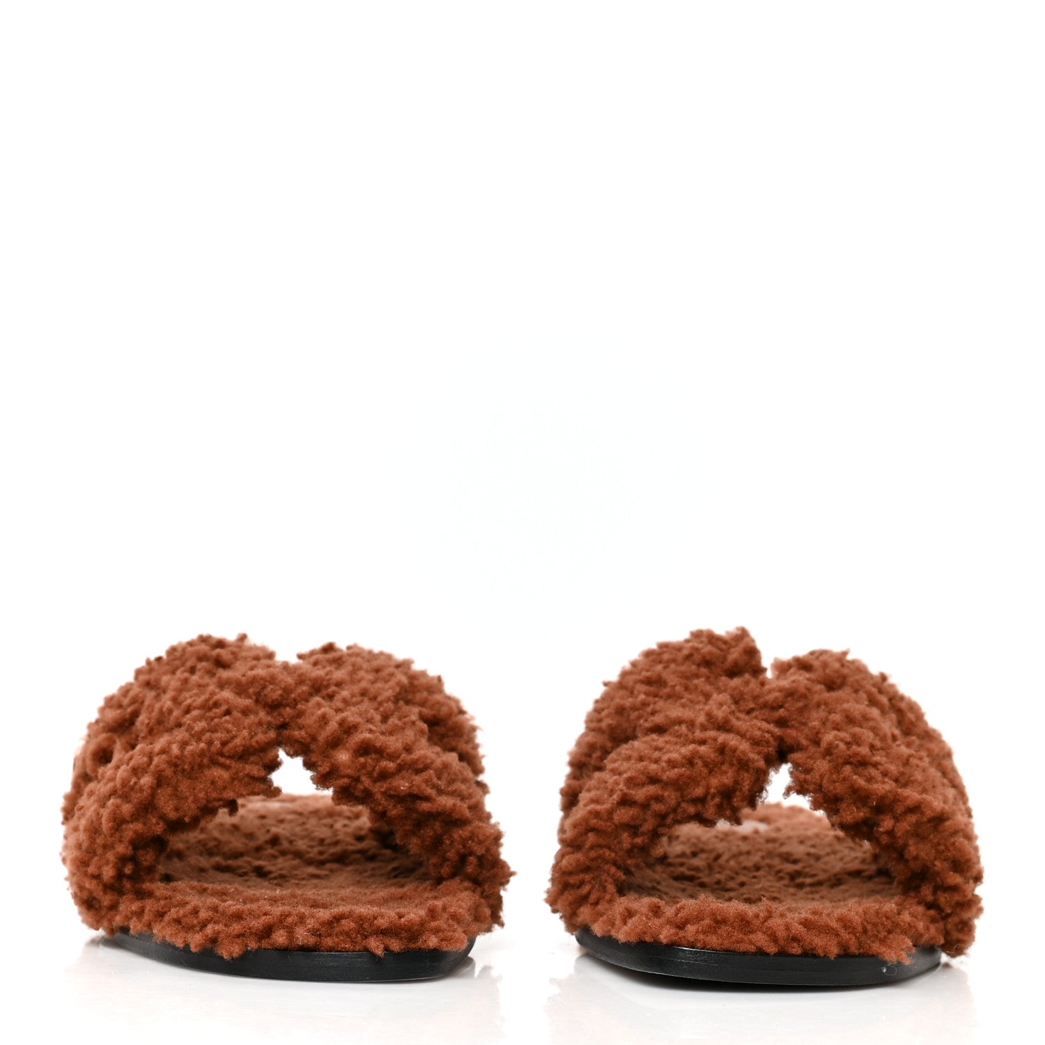 Hermes Woolskin Oran Sandals 38 Cognac 2 of 7