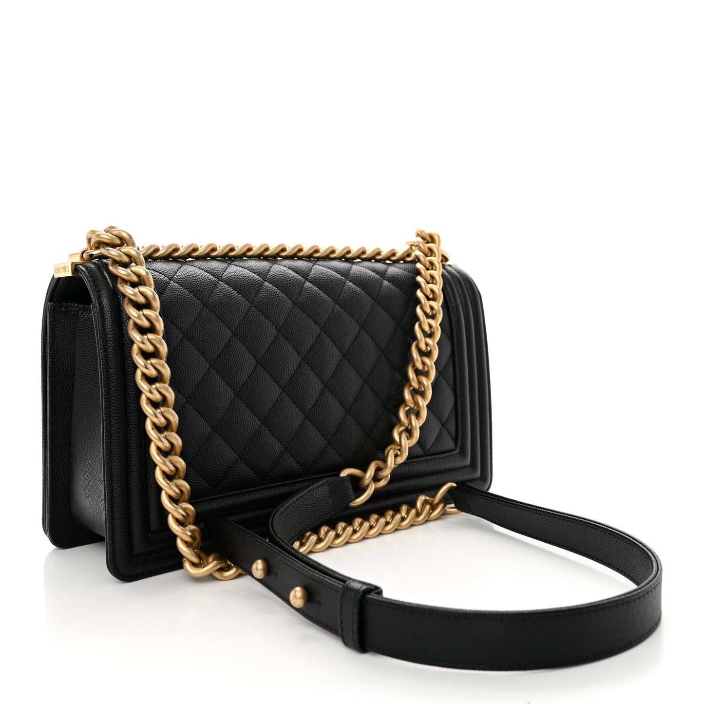 Caviar Quilted Medium Boy Flap Black