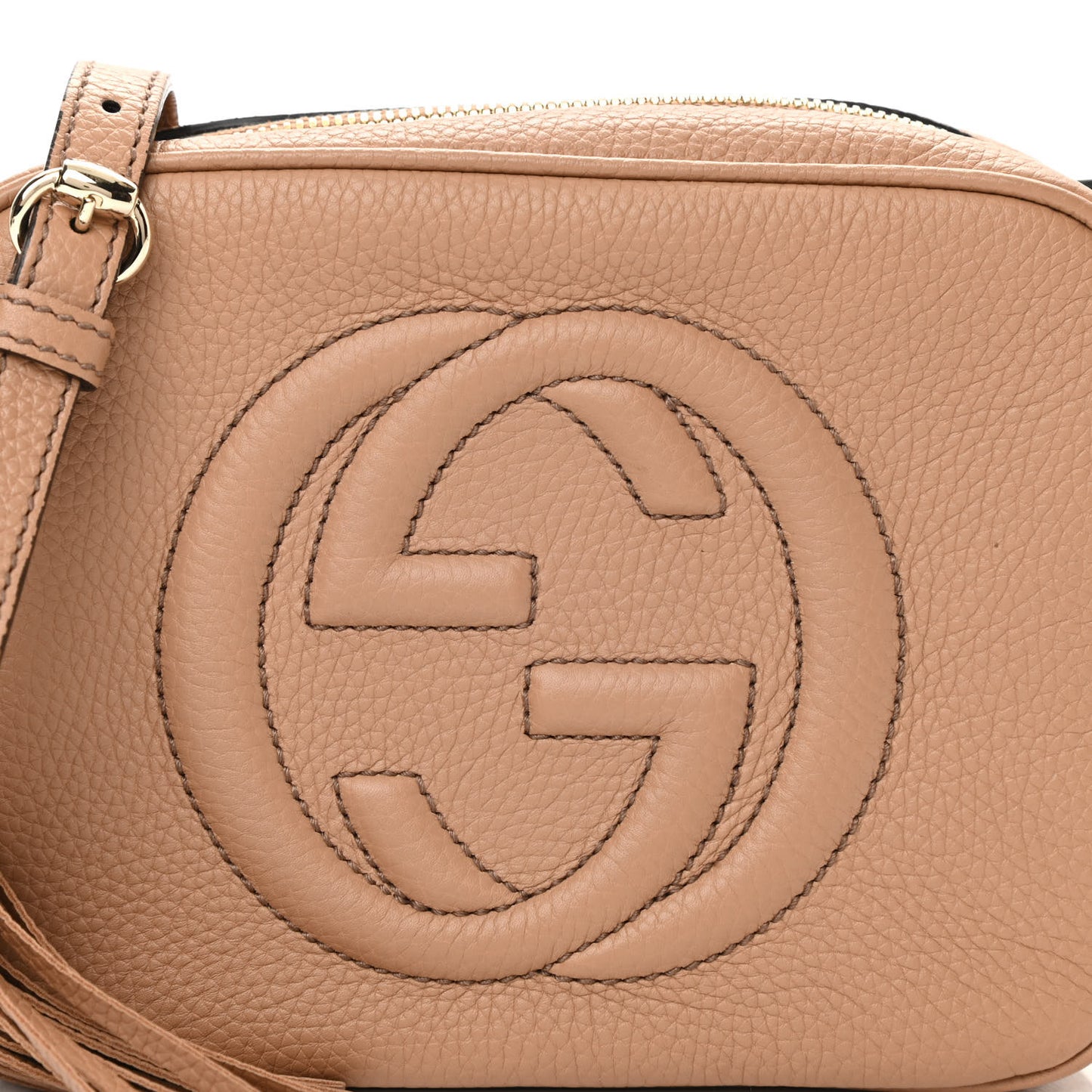 Pebbled Calfskin Small Soho Disco Bag Camelia