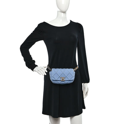 Chanel Jersey Quilted Chanel 19 Waist Bag Light Blue 3 of 9