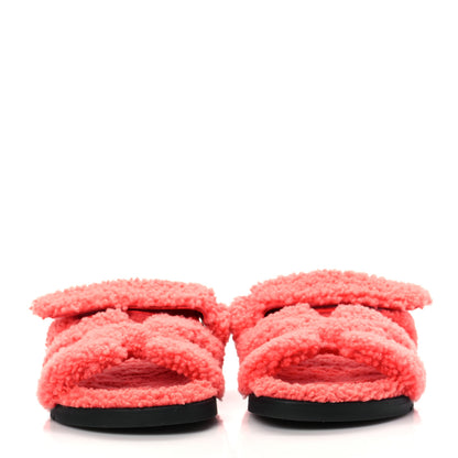 Hermes Woolskin Womens Chypre Sandals 36 Rose Du Desert 2 of 7
