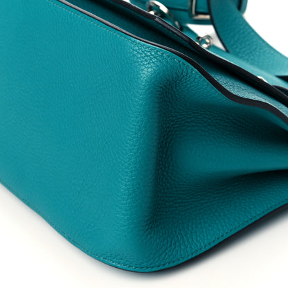 Hermes Taurillon Clemence Jypsiere 28 Bleu Paon 10 of 12
