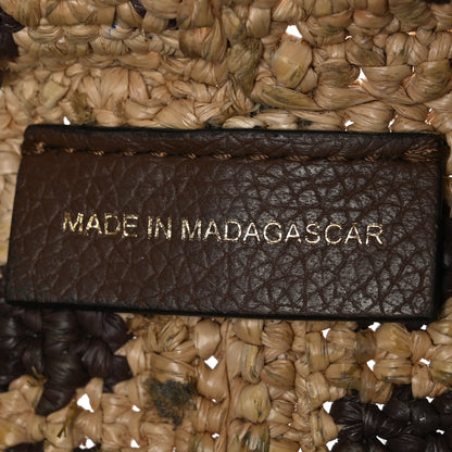 Fendi Raffia Cuoio Romano FF Crochet Mini Roll Tote  Natural Gianduia 7 of 13