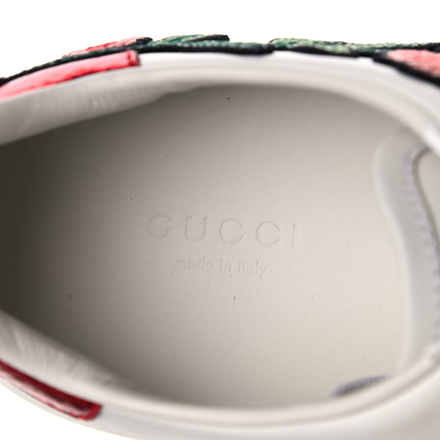 Gucci Calfskin Web Floral Embroidered Womens Ace Sneakers 38.5 White 7 of 10