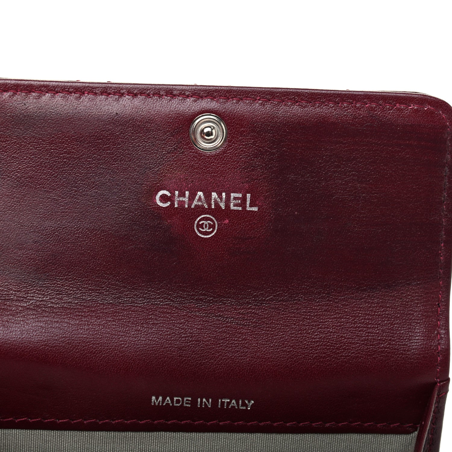 Chanel Patent Brilliant Flap Card Holder Burgundy 6 of 9