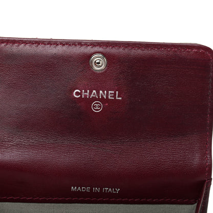 Chanel Patent Brilliant Flap Card Holder Burgundy 6 of 9